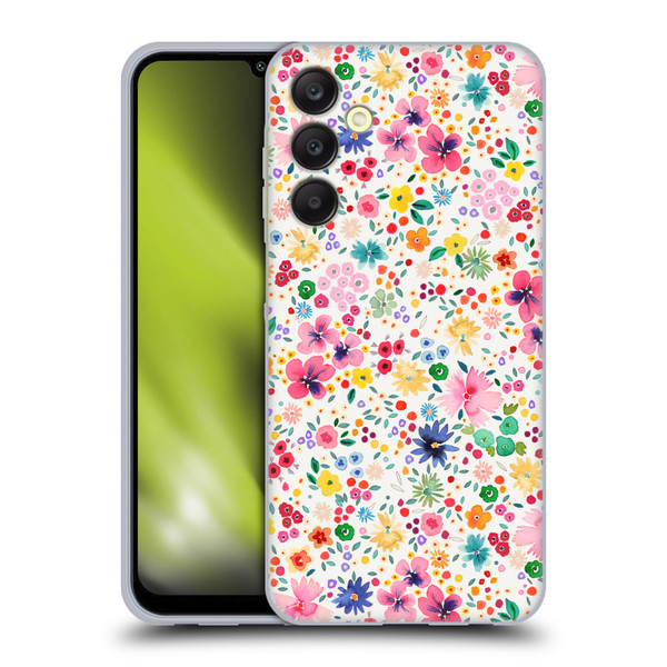 Ninola Colourful Prints Pink Floral Soft Gel Case for Samsung Galaxy A25 5G