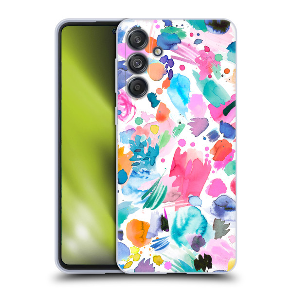 Ninola Colourful Prints Pink Scribbles Soft Gel Case for Samsung Galaxy M55 5G