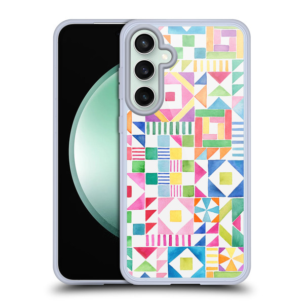 Ninola Colourful Prints Geometric Patchwork Soft Gel Case for Samsung Galaxy S23 FE 5G