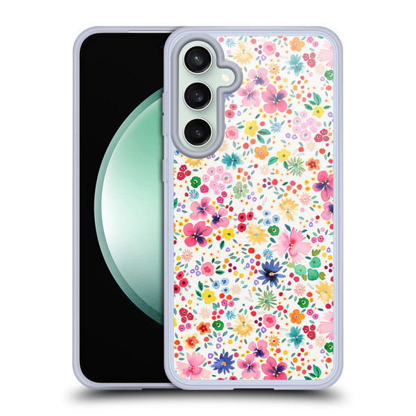 Ninola Colourful Prints Pink Floral Soft Gel Case for Samsung Galaxy S23 FE 5G