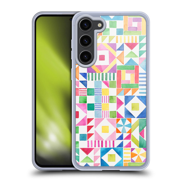 Ninola Colourful Prints Geometric Patchwork Soft Gel Case for Samsung Galaxy S23+ 5G
