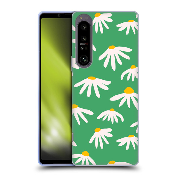 Ninola Colourful Prints Green Daisies Soft Gel Case for Sony Xperia 1 IV