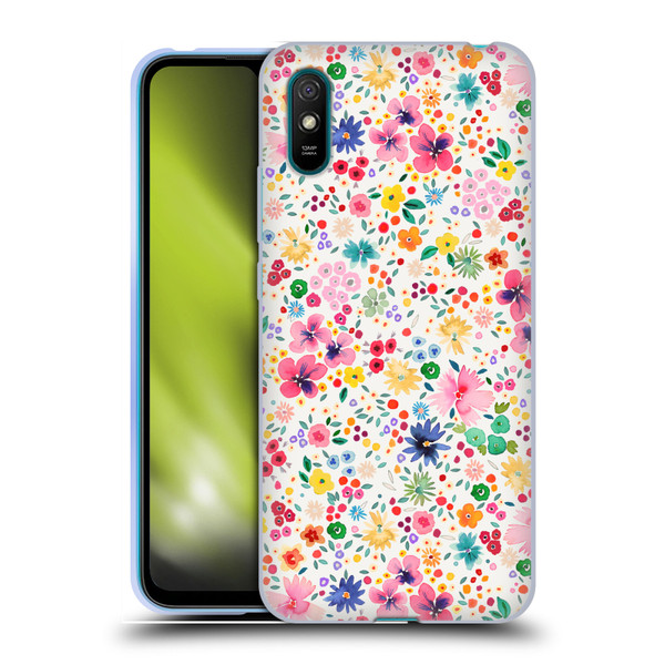 Ninola Colourful Prints Pink Floral Soft Gel Case for Xiaomi Redmi 9A / Redmi 9AT