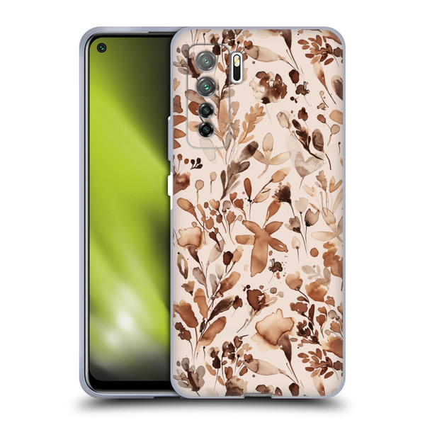 Ninola Flower Patterns Rustic Floral Terracotta Soft Gel Case for Huawei Nova 7 SE/P40 Lite 5G