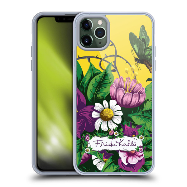 Frida Kahlo Purple Florals Butterfly Soft Gel Case for Apple iPhone 11 Pro Max