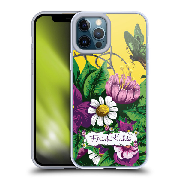Frida Kahlo Purple Florals Butterfly Soft Gel Case for Apple iPhone 12 Pro Max