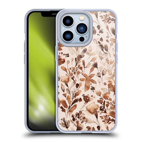 Ninola Flower Patterns Rustic Floral Terracotta Soft Gel Case for Apple iPhone 13 Pro