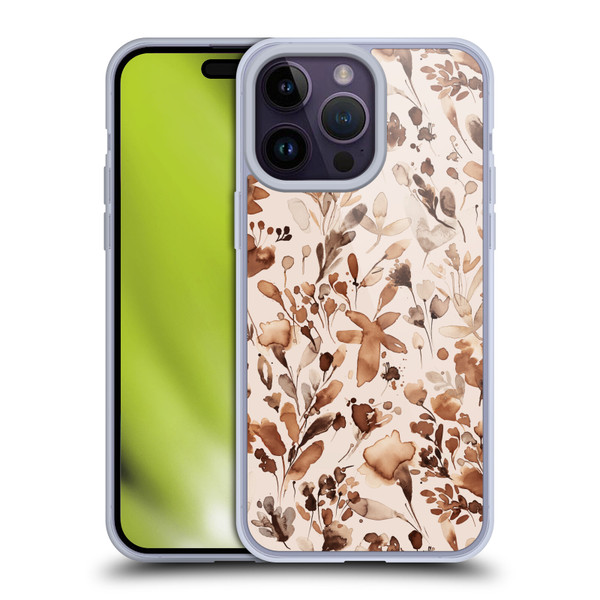 Ninola Flower Patterns Rustic Floral Terracotta Soft Gel Case for Apple iPhone 14 Pro Max