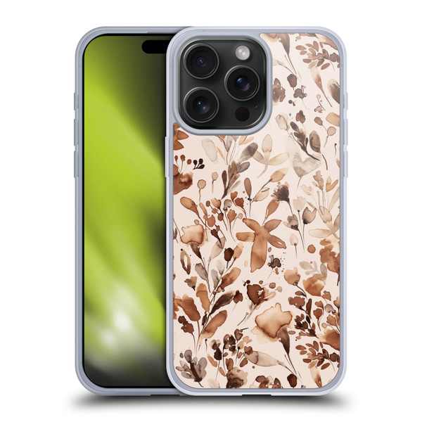 Ninola Flower Patterns Rustic Floral Terracotta Soft Gel Case for Apple iPhone 15 Pro Max