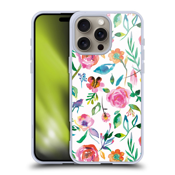 Ninola Flower Patterns Floral Green Soft Gel Case for Apple iPhone 16 Pro Max