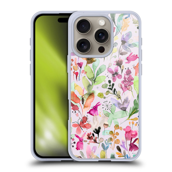 Ninola Flower Patterns Meadow Soft Gel Case for Apple iPhone 16 Pro