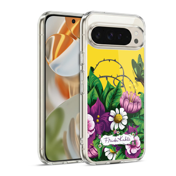 Frida Kahlo Purple Florals Butterfly Soft Gel Case for Google Pixel 9 / Pixel 9 Pro