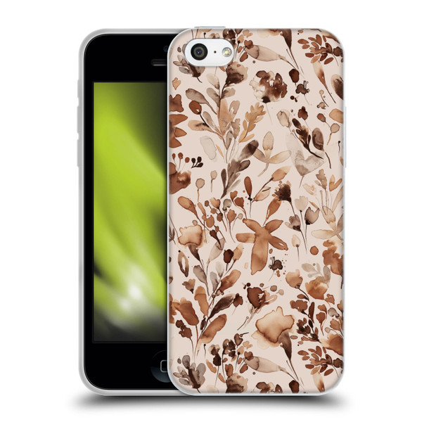 Ninola Flower Patterns Rustic Floral Terracotta Soft Gel Case for Apple iPhone 5c