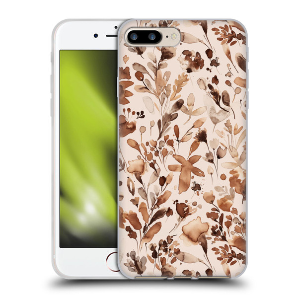 Ninola Flower Patterns Rustic Floral Terracotta Soft Gel Case for Apple iPhone 7 Plus / iPhone 8 Plus