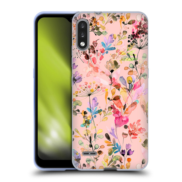 Ninola Flower Patterns Wild Grasses Pink Soft Gel Case for LG K22