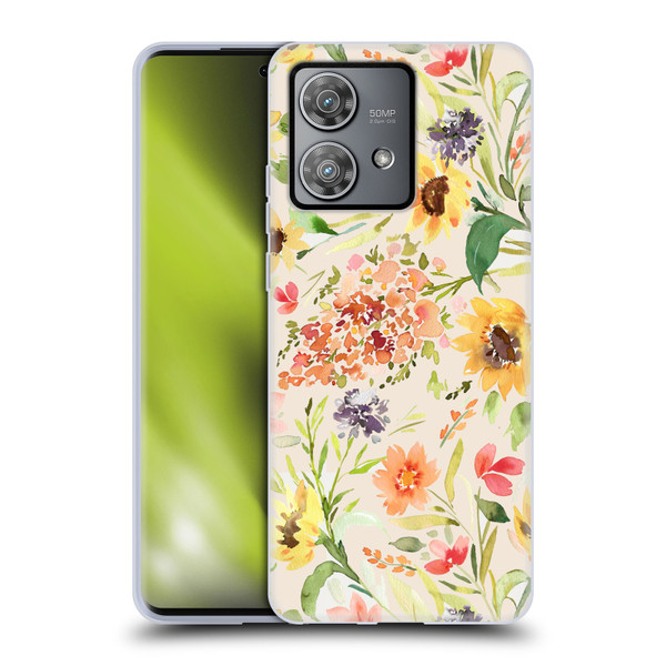 Ninola Flower Patterns Sunflower Plants Autumn Soft Gel Case for Motorola Edge 40 Neo 5G