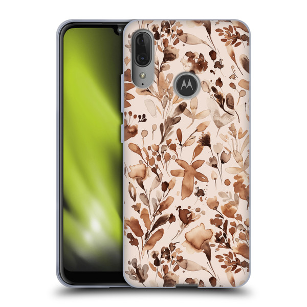 Ninola Flower Patterns Rustic Floral Terracotta Soft Gel Case for Motorola Moto E6 Plus