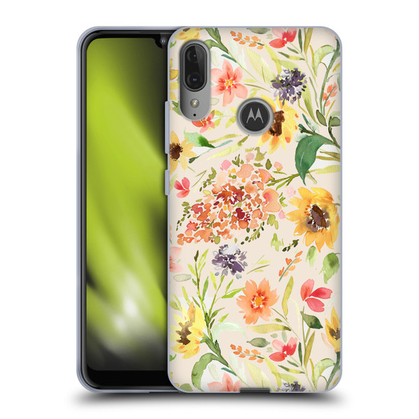 Ninola Flower Patterns Sunflower Plants Autumn Soft Gel Case for Motorola Moto E6 Plus
