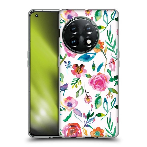 Ninola Flower Patterns Floral Green Soft Gel Case for OnePlus 11 5G