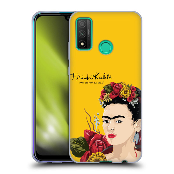 Frida Kahlo Red Florals Portrait Soft Gel Case for Huawei P Smart (2020)