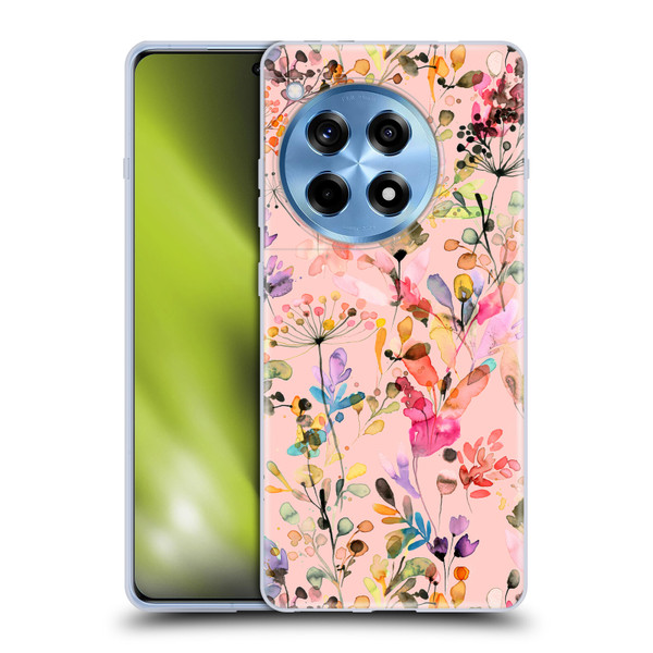 Ninola Flower Patterns Wild Grasses Pink Soft Gel Case for OnePlus 12R