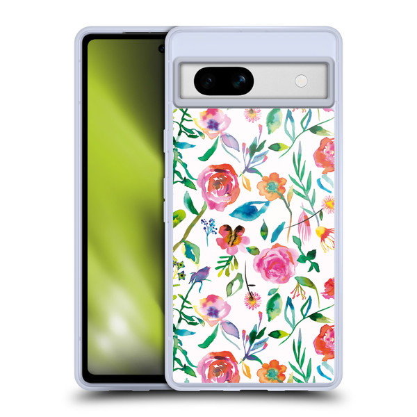 Ninola Flower Patterns Floral Green Soft Gel Case for Google Pixel 7a