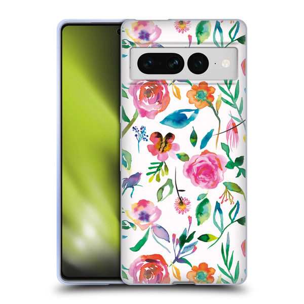 Ninola Flower Patterns Floral Green Soft Gel Case for Google Pixel 7 Pro
