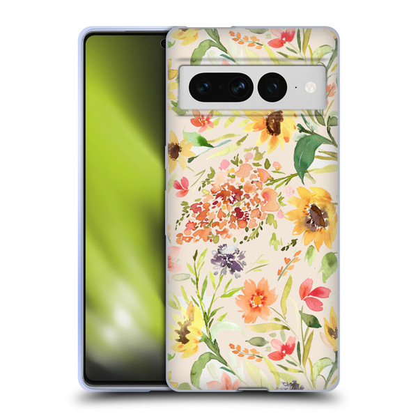 Ninola Flower Patterns Sunflower Plants Autumn Soft Gel Case for Google Pixel 7 Pro
