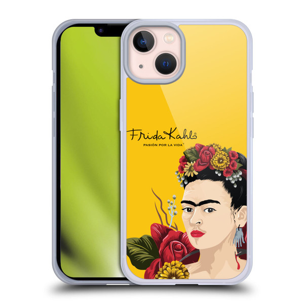 Frida Kahlo Red Florals Portrait Soft Gel Case for Apple iPhone 13