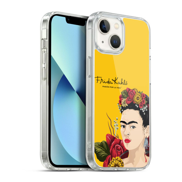Frida Kahlo Red Florals Portrait Soft Gel Case for Apple iPhone 13
