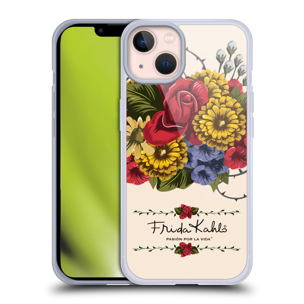 Frida Kahlo Red Florals Vine Soft Gel Case for Apple iPhone 13