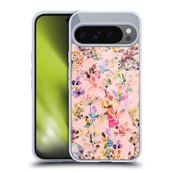 Ninola Flower Patterns Wild Grasses Pink Soft Gel Case for Google Pixel 9 Pro XL