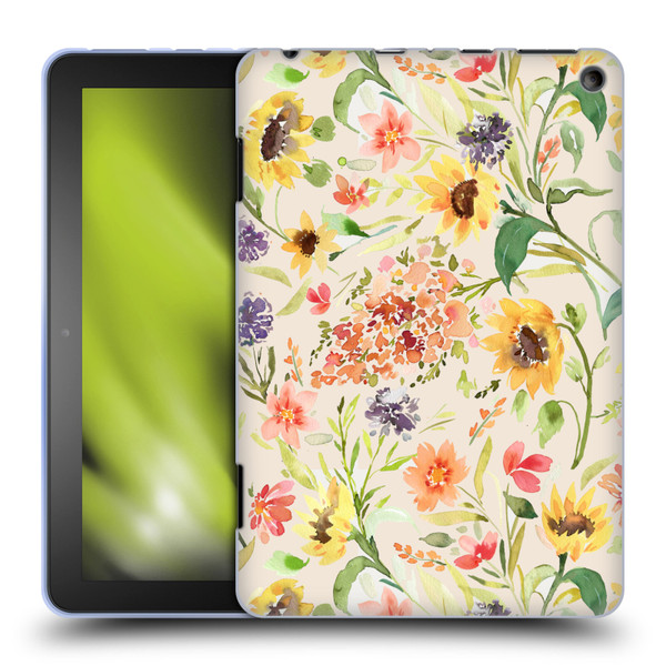 Ninola Flower Patterns Sunflower Plants Autumn Soft Gel Case for Amazon Fire HD 8/Fire HD 8 Plus 2020