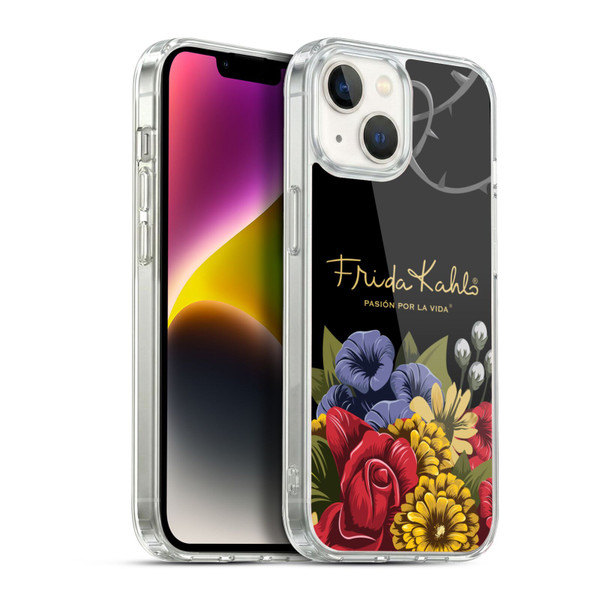Frida Kahlo Red Florals Efflorescence Soft Gel Case for Apple iPhone 14