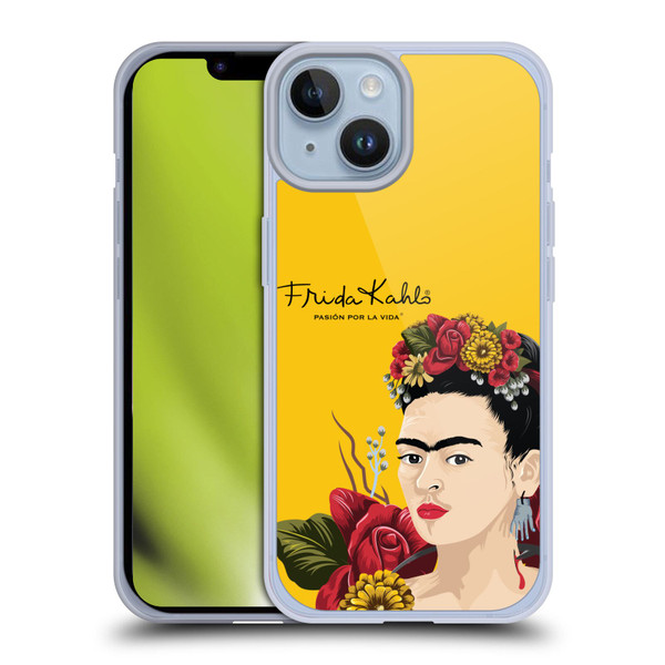 Frida Kahlo Red Florals Portrait Soft Gel Case for Apple iPhone 14