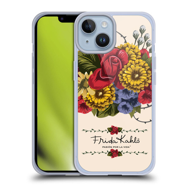 Frida Kahlo Red Florals Vine Soft Gel Case for Apple iPhone 14