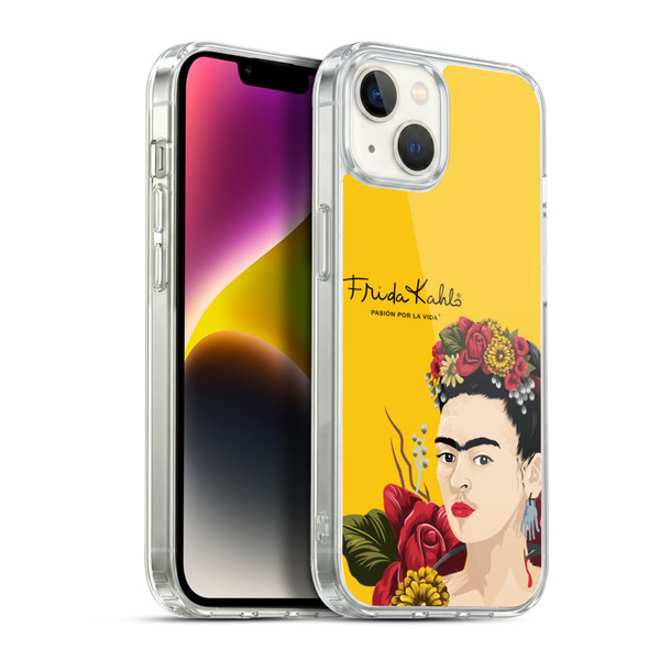Frida Kahlo Red Florals Portrait Soft Gel Case for Apple iPhone 14 Plus & MagSafe