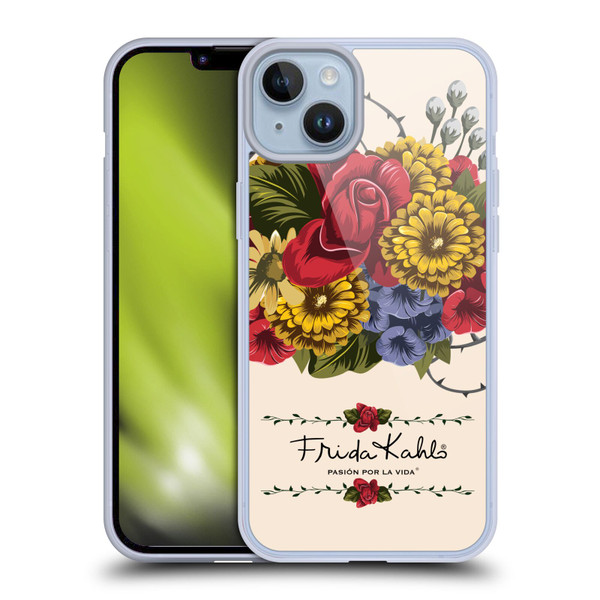 Frida Kahlo Red Florals Vine Soft Gel Case for Apple iPhone 14 Plus & MagSafe