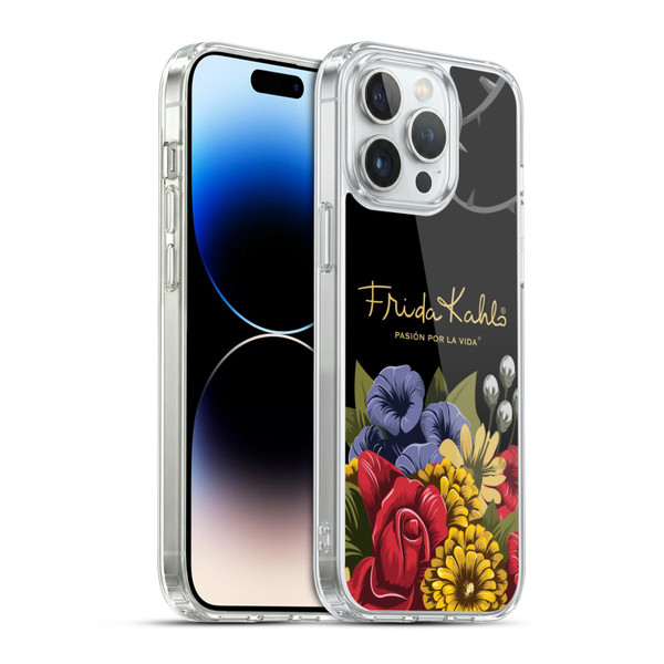 Frida Kahlo Red Florals Efflorescence Soft Gel Case for Apple iPhone 14 Pro Max & MagSafe