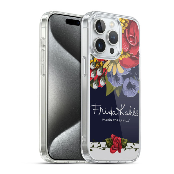 Frida Kahlo Red Florals Blooms Soft Gel Case for Apple iPhone 15 Pro & MagSafe