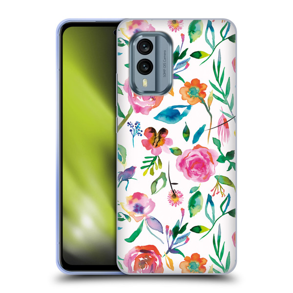 Ninola Flower Patterns Floral Green Soft Gel Case for Nokia X30
