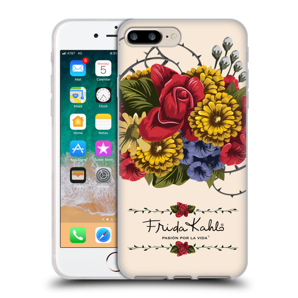 Frida Kahlo Red Florals Vine Soft Gel Case for Apple iPhone 7 Plus / iPhone 8 Plus & MagSafe