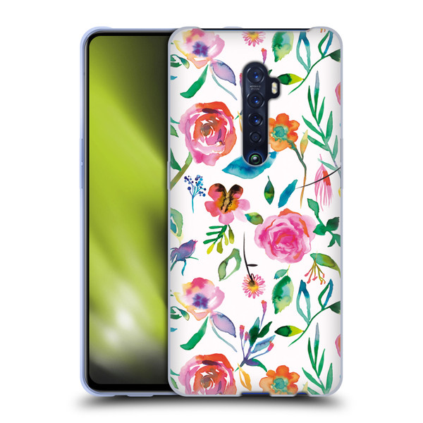 Ninola Flower Patterns Floral Green Soft Gel Case for OPPO Reno 2