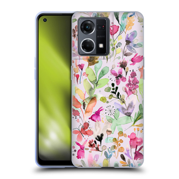 Ninola Flower Patterns Meadow Soft Gel Case for OPPO Reno8 4G