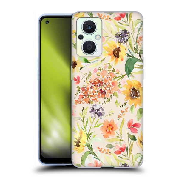 Ninola Flower Patterns Sunflower Plants Autumn Soft Gel Case for OPPO Reno8 Lite