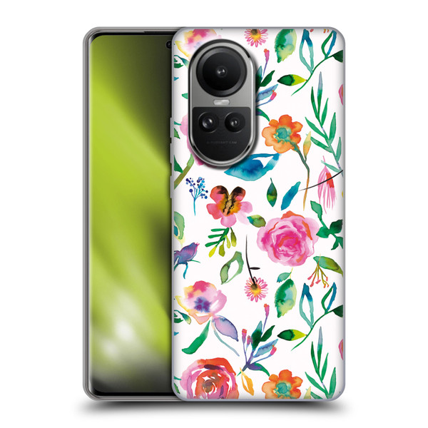 Ninola Flower Patterns Floral Green Soft Gel Case for OPPO Reno10 5G / Reno10 Pro 5G