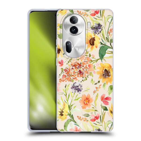 Ninola Flower Patterns Sunflower Plants Autumn Soft Gel Case for OPPO Reno11 Pro