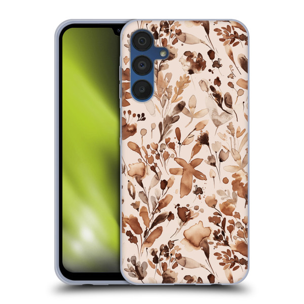 Ninola Flower Patterns Rustic Floral Terracotta Soft Gel Case for Samsung Galaxy A15