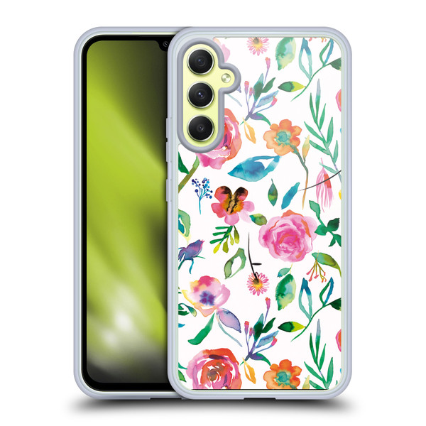 Ninola Flower Patterns Floral Green Soft Gel Case for Samsung Galaxy A34 5G
