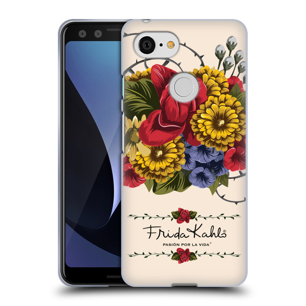 Frida Kahlo Red Florals Vine Soft Gel Case for Google Pixel 3